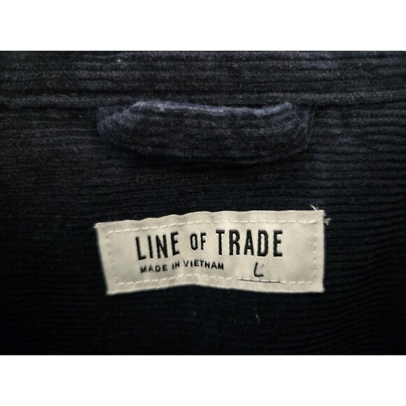 Line Of Trade Shirt Mens L Blue Corduroy Chore Button Down Workwear Outdoor Fall - Picture 4 of 8